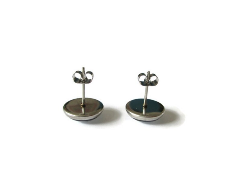 CLOCK EARRINGS, Roman Clock studs, vintage earrings, retro jewelry, don't be late, late girl gift, danslairdutemps image 4