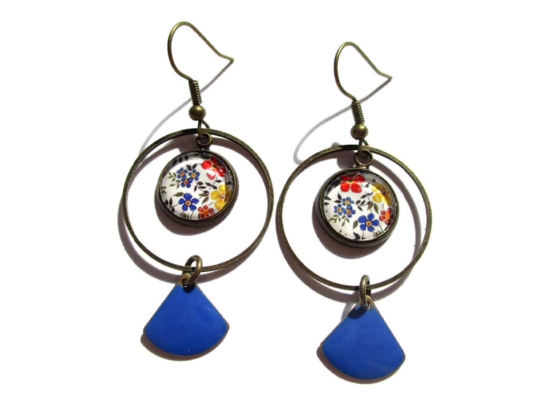 Colorful Flower Earrings Statement Stud Earrings Floral Earrings Spring