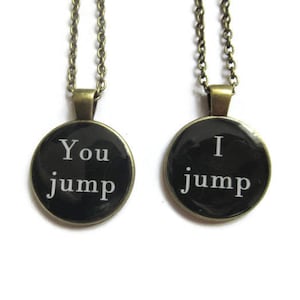 Best Friend Necklace Friendship Necklaces Friendship Gift You Jump I Jump Set Of 2 sisters gift jewelry Best Friend Necklace For 2 image 1