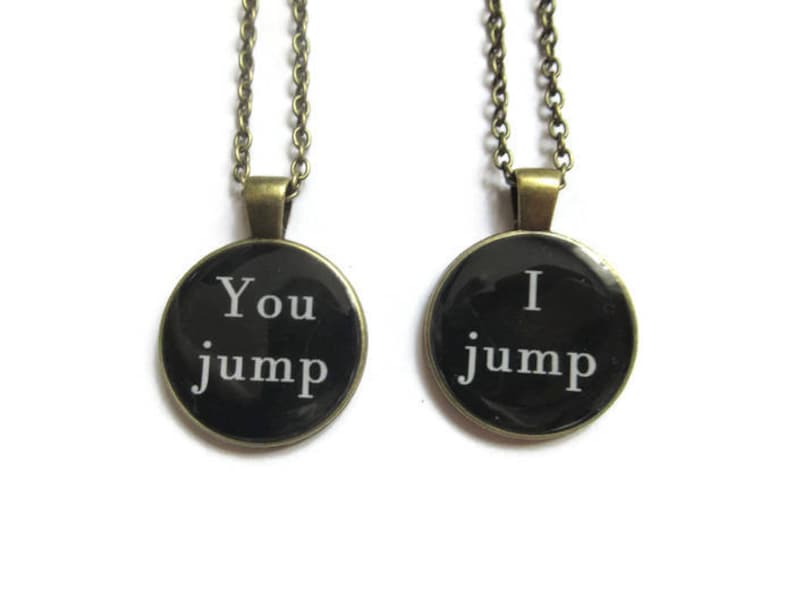 Best Friend Necklace Friendship Necklaces Friendship Gift You Jump I Jump Set Of 2 sisters gift jewelry Best Friend Necklace For 2 image 1