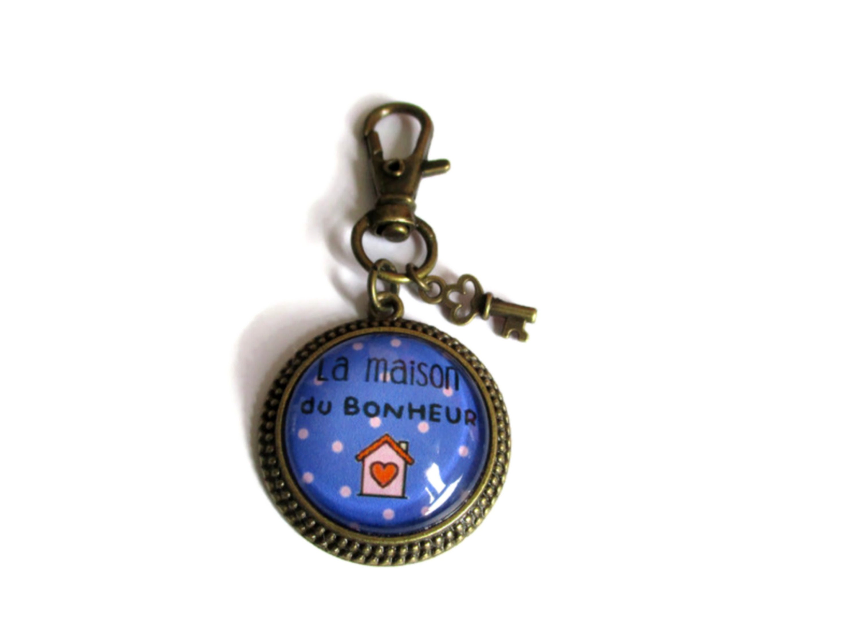 Porte-clés Maison Du Bonheur - Miniature Détaillée En Acier Et Peinture époxy - Cadeau Tendance Homme Femme