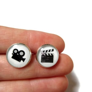 MOVIE CAMERA EARRINGS, Camera clapperboard, Director's Chair, Film Roll, Film Movie Cinema, Gift for actor, Actor Director Lover Jewelry image 4