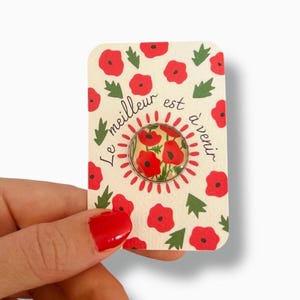 Rode klaproosspeld, bloemenspeld, bloemenwaaiergeschenk, cadeauspeld, bloemenspeld, brochespeld voor kledingtas, klaproosgeschenk