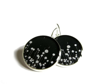 Black and white abstract earrings, abstract jewelry, Casual Style, Geometric Dangle Earrings, geometric pattern, minimalist, christmas