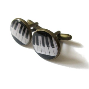 PIANO CUFFLINKS Music Cufflinks Piano Gifts For Men Music Lover Gift Music Wedding wedding cufflink groom groomsmen pianist image 2