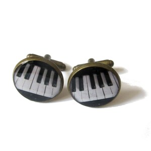 PIANO CUFFLINKS Music Cufflinks Piano Gifts For Men Music Lover Gift Music Wedding wedding cufflink groom groomsmen pianist image 1