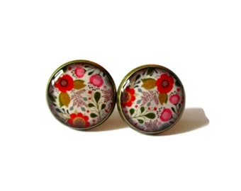 FLOWERS EARRINGS, floral stud earrings, flower posts, spring jewelry, nature, girlfriend gift, teens gift, groovy, hippy, danslairdutemps