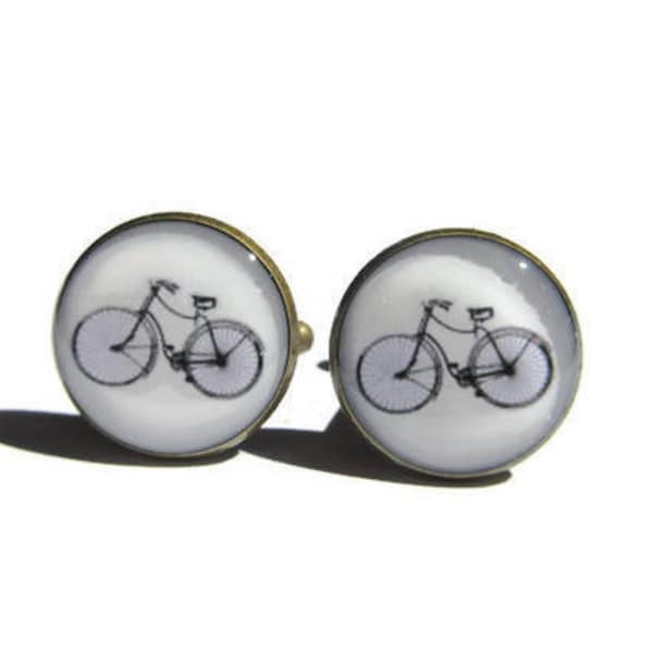 BICYCLE CUFFLINKS - Cyclist cufflinks - bicycle jewelry - Bike cufflinks - Bike Jewellery - Cyclist Gift - Sports cufflink - retro bike