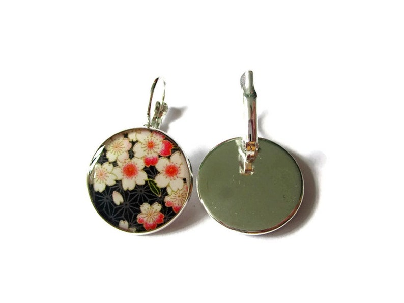 CHERRY BLOSSOM Earrings, Dangle Earrings, Sakura Jewelry, Japanese Flowers, Flower Jewelry, Japanese Style, Pink image 4