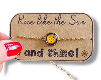 Little Sunshine Bracelet - tiny sun bracelet -  friendship gift - bff bracelet - stainless bracelet - adjustable sun bracelet