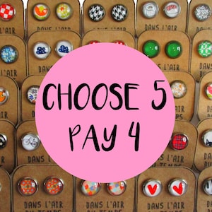 Stud Earrings Buy 4 Get one FREE Pack of 5 Stud Earrings of your choice You pick the designs image 1