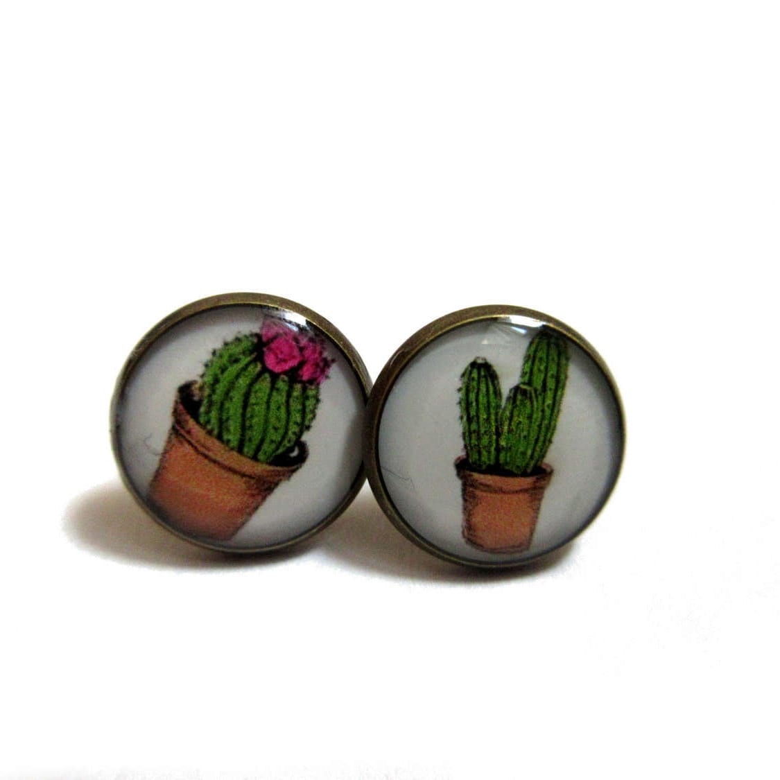 CACTUS EARRINGS cactus stud earrings cactus post earrings Etsy