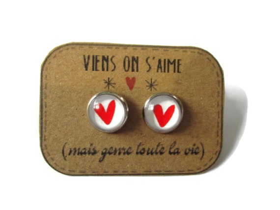 HEART Stud EARRINGS Best Friend Earrings Best Friend Gift BFF Best