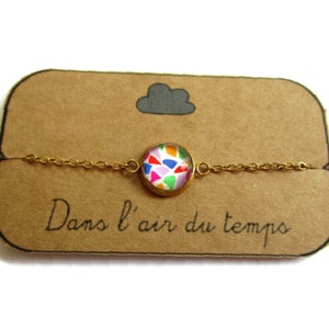 Bracelet Effet Terrazzo Multicolore en Acier inoxydable