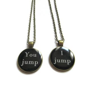 Best Friend Necklace Friendship Necklaces Friendship Gift You Jump I Jump Set Of 2 sisters gift jewelry Best Friend Necklace For 2 image 2