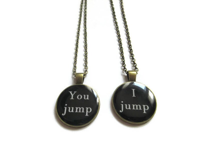 Best Friend Necklace Friendship Necklaces Friendship Gift You Jump I Jump Set Of 2 sisters gift jewelry Best Friend Necklace For 2 image 2