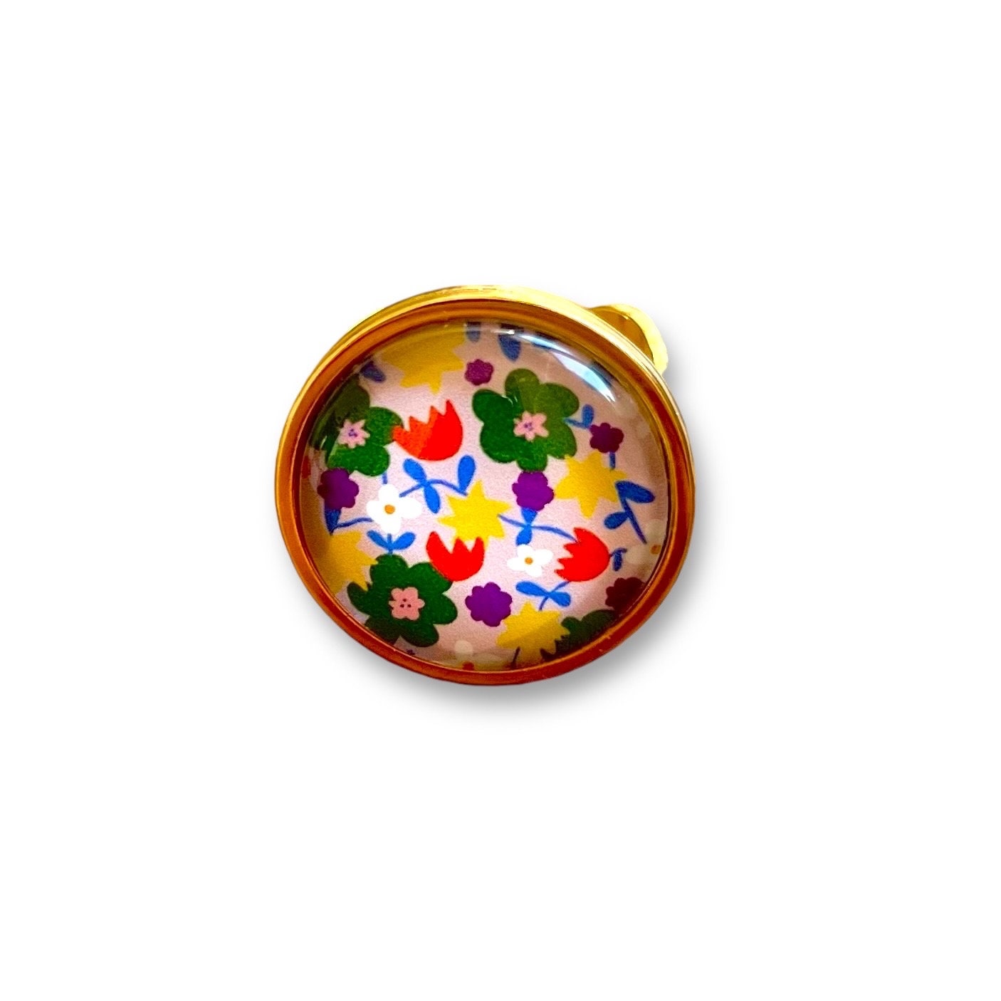 Bague Fantaisie En Verre Rose – Petite Bille Réglable – Bijou Occasion – Style Buro/minimaliste