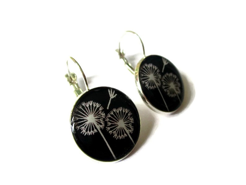 Dandelion earrings Wish earrings dangle earrings Dandelion jewelry white dandelion wish flower white dandelion wish image 3