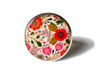 BOHEMIAN FLOWERS RING - Hippie jewelry - Retro jewelry, - retro Hippie flower - colorful ring - floral boho ring - danslairdutemps