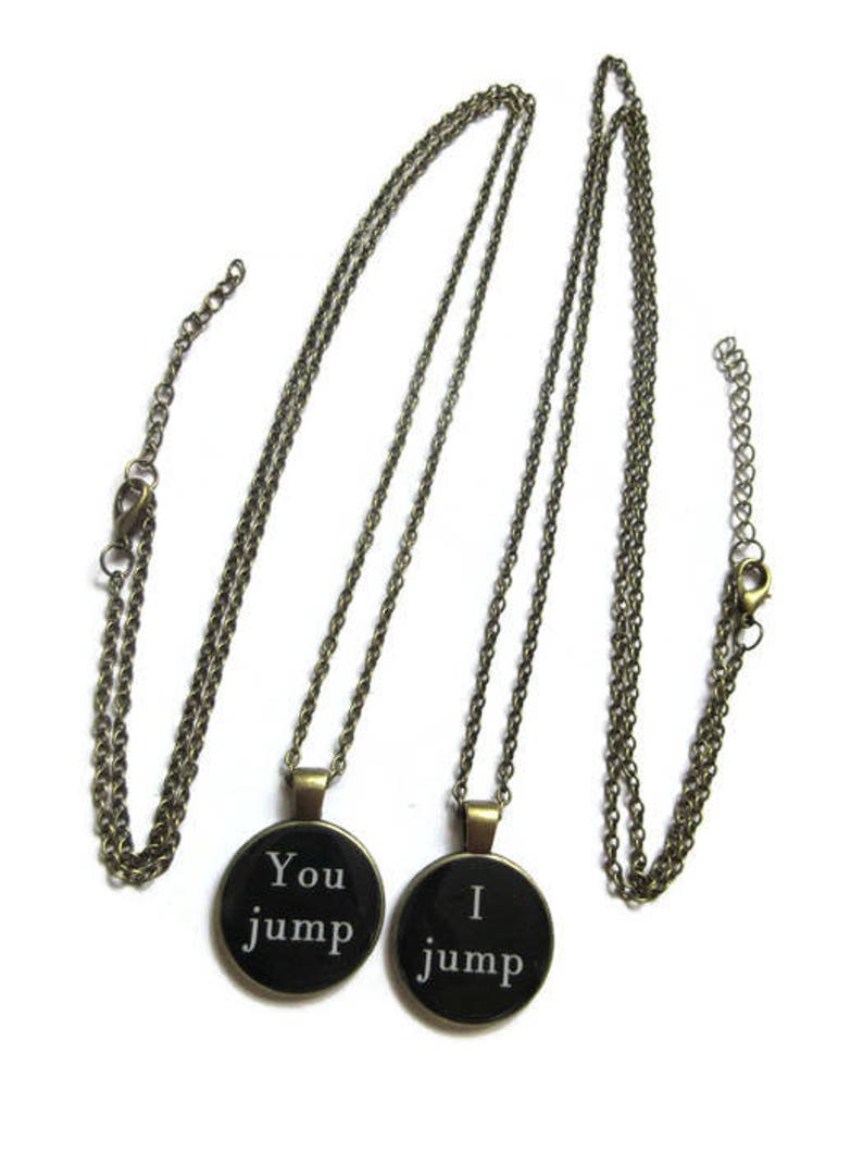 Best Friend Necklace Friendship Necklaces Friendship Gift You Jump I Jump Set Of 2 sisters gift jewelry Best Friend Necklace For 2 image 5