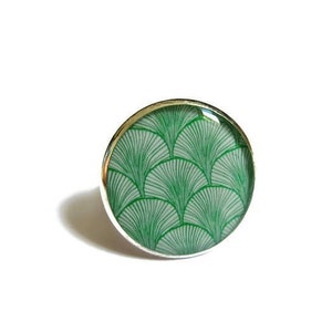 Green ring, geometric ring, adjustable ring, green ornament ring, ethnic jewelry, geometric jewellery, hippie, boho ring, gift for her