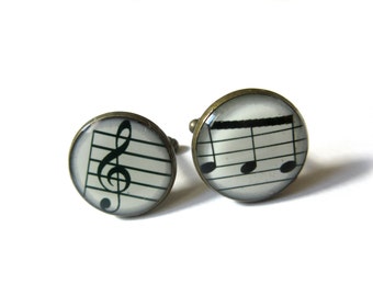 MUSIC CUFFLINKS - Treble Clef Music Cufflinks - musical symbol - Music Cufflinks - Musician Cufflinks,Wedding Cufflink, for Him Men Jewelery