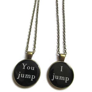 Best Friend Necklace Friendship Necklaces Friendship Gift You Jump I Jump Set Of 2 sisters gift jewelry Best Friend Necklace For 2 image 4