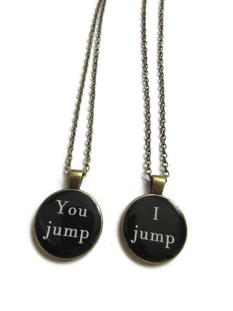 Best Friend Necklace Friendship Necklaces Friendship Gift You Jump I Jump Set Of 2 sisters gift jewelry Best Friend Necklace For 2 image 4