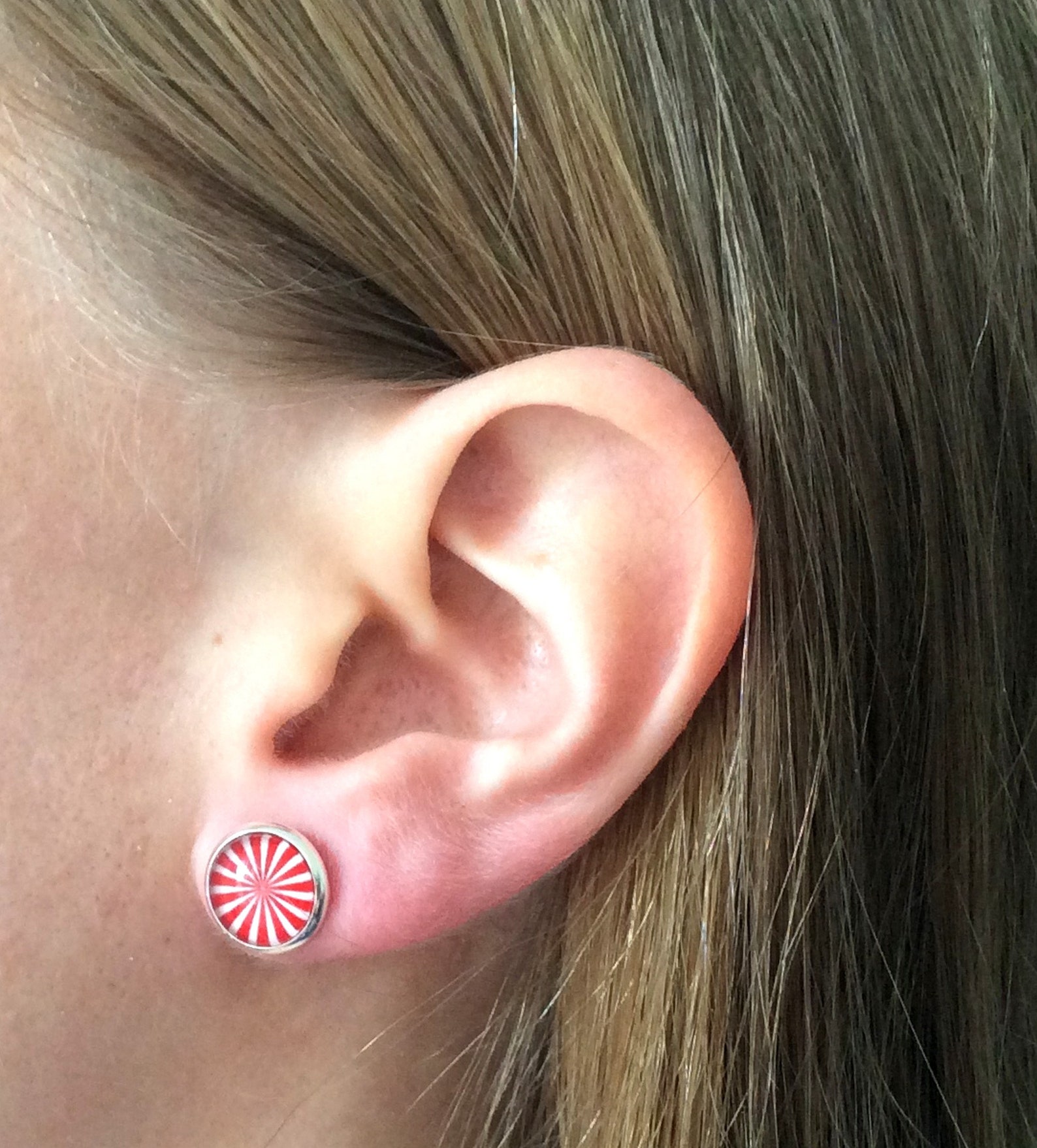 PEPPERMINT EARRINGS Candy Earring Studs Peppermint Stud Etsy