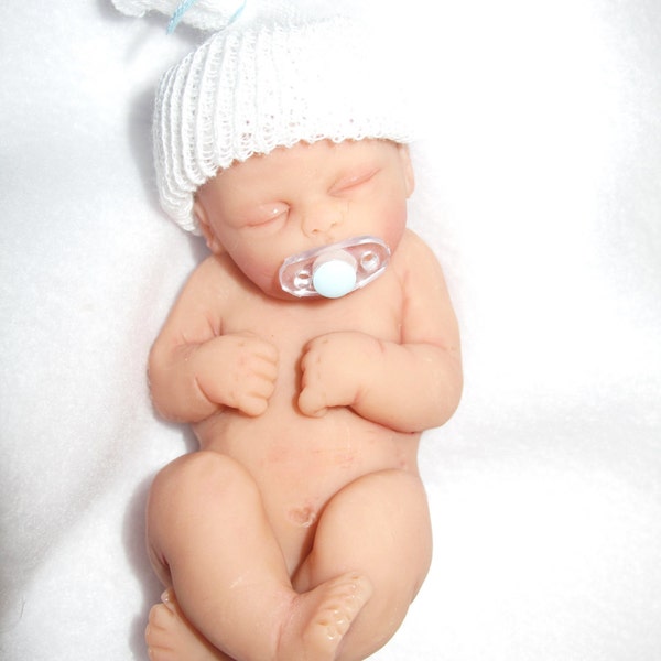 Custom OOAK polymer clay baby girl or boy cake topper or collectible made to order