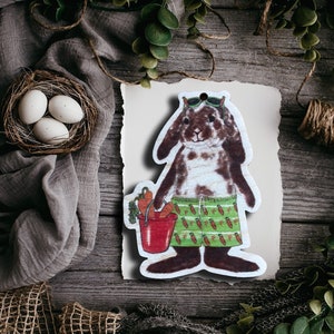 Wooden gift Easter pendant rabbit Harald image 1