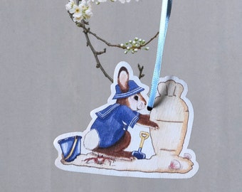 Wooden gift Easter pendant rabbit Buddelflink