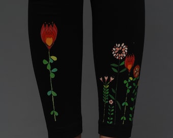 Legging magie florale en noir