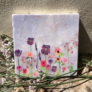 Tile watercolor meadow 10 cm x 10 cm