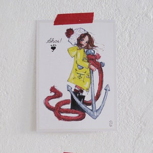 Carte postale Anchor Girl Ahoy