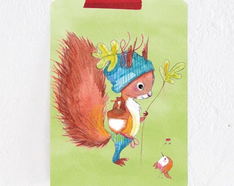 Postcard Squirrel Anton