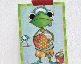 Postcard Bathing Frog