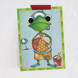 Grenouille de bain de carte postale