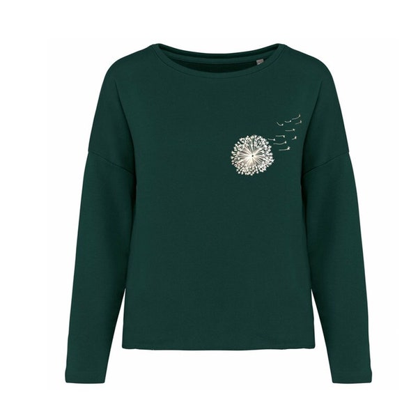 Damen Sweater Pusteblume  petrol