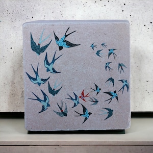 Tile flock of swallows 10 cm x 10 cm image 1