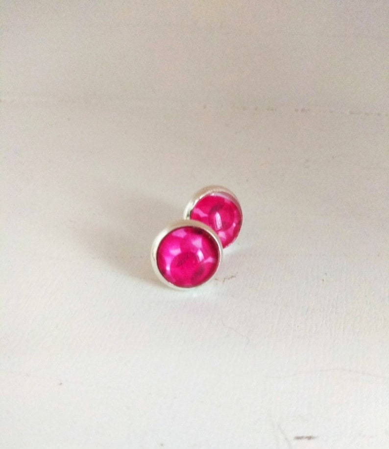 Earrings Pink bubbles 10 mm image 1