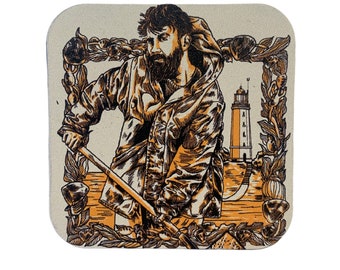 Fridge magnet amber fisherman 52 mm x 52 mm