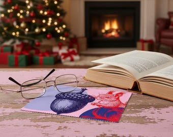 Brillenputztuch Eichhörnchen 18cm  x 15,5 cm