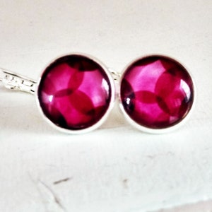 Earrings Pink bubbles 12 mm silver color image 1
