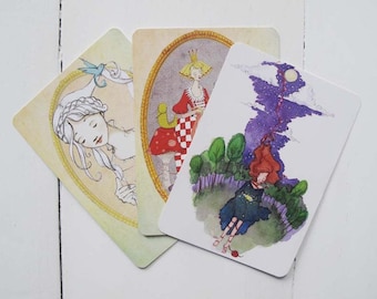 3 postcards in set fairy tale 1