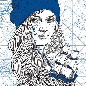 Postcard boatwoman Ylva image 3