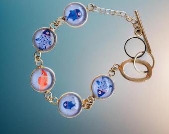 Link bracelet "Atlantis", silver