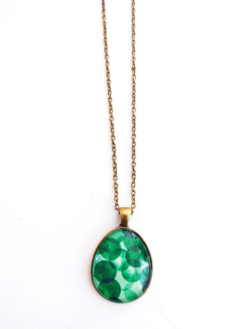 Cadena de vidrio Green Bubble bronce imagen 1