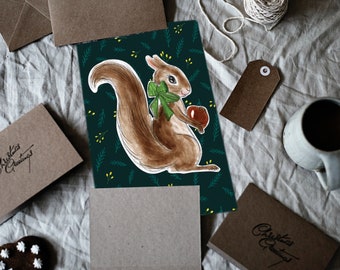 Postcard Hibernation Squirrels