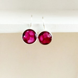 Earrings Pink bubbles 12 mm silver color image 2